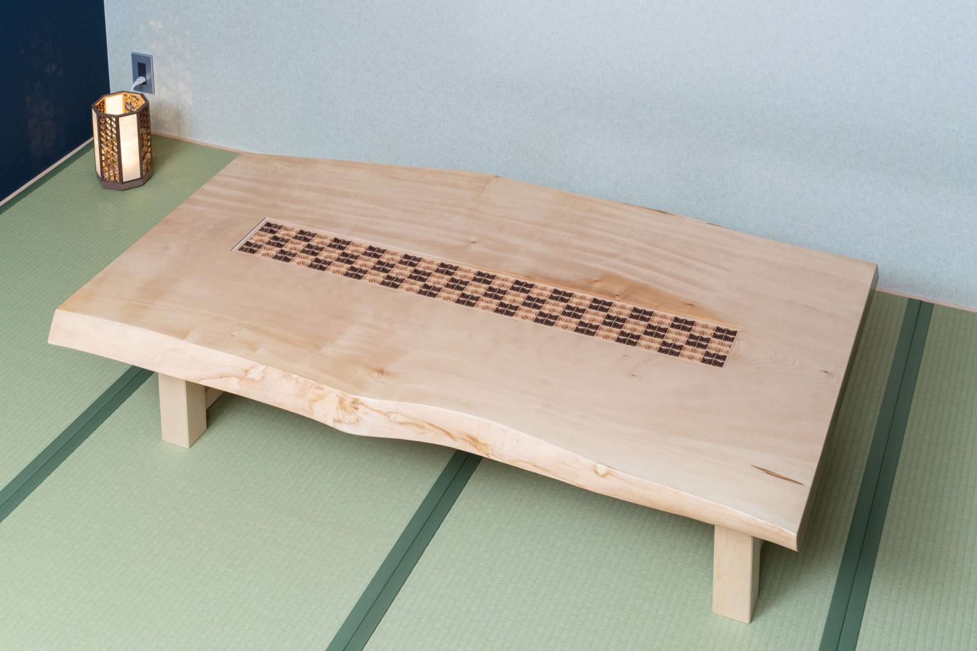 ストア 組子 組子細工 伝統工芸品 座卓 テーブル - 机/テーブル
